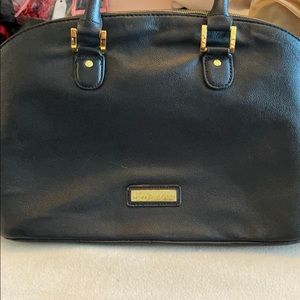 Joy Iman Black pebble leather compartment purse